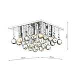 Abacus 4 Light Flush Polished Chrome Crystal<br>Crystal