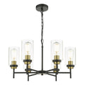 Abel 6 Light Pendant Satin Black Glass<br>Satin Black