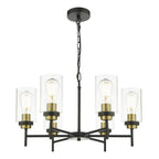 Abel 6 Light Pendant Satin Black Glass<br>Satin Black