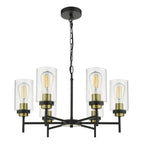 Abel 6 Light Pendant Satin Black Glass<br>Satin Black