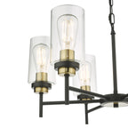 Abel 6 Light Pendant Satin Black Glass<br>Satin Black