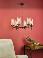 Abel 6 Light Pendant Satin Black Glass<br>Satin Black