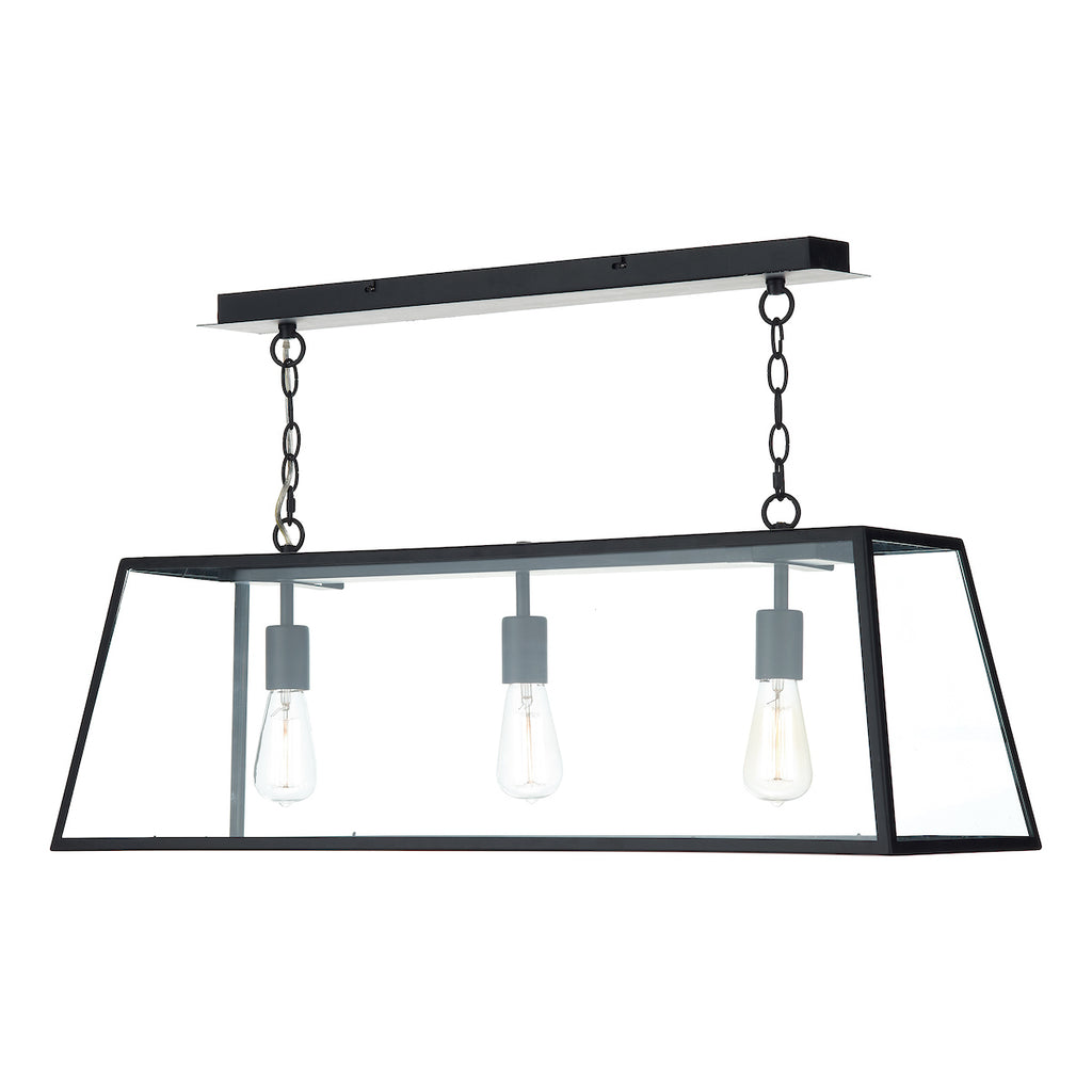 Academy 3 Light Pendant Black<br>Matt Black