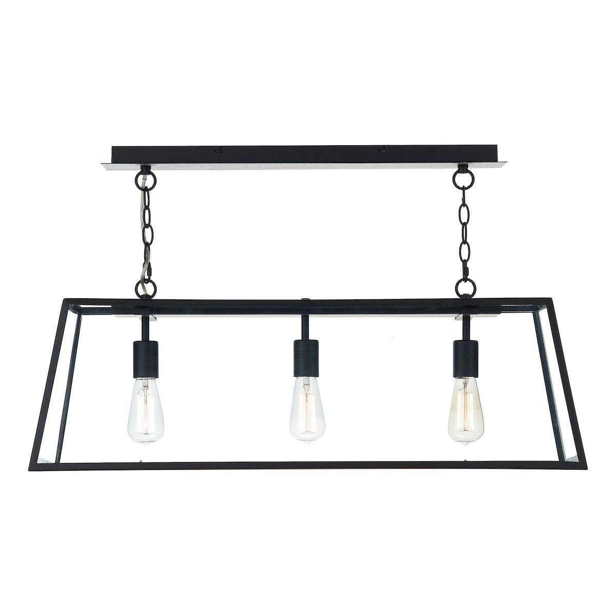 Academy 3 Light Pendant Black<br>Matt Black