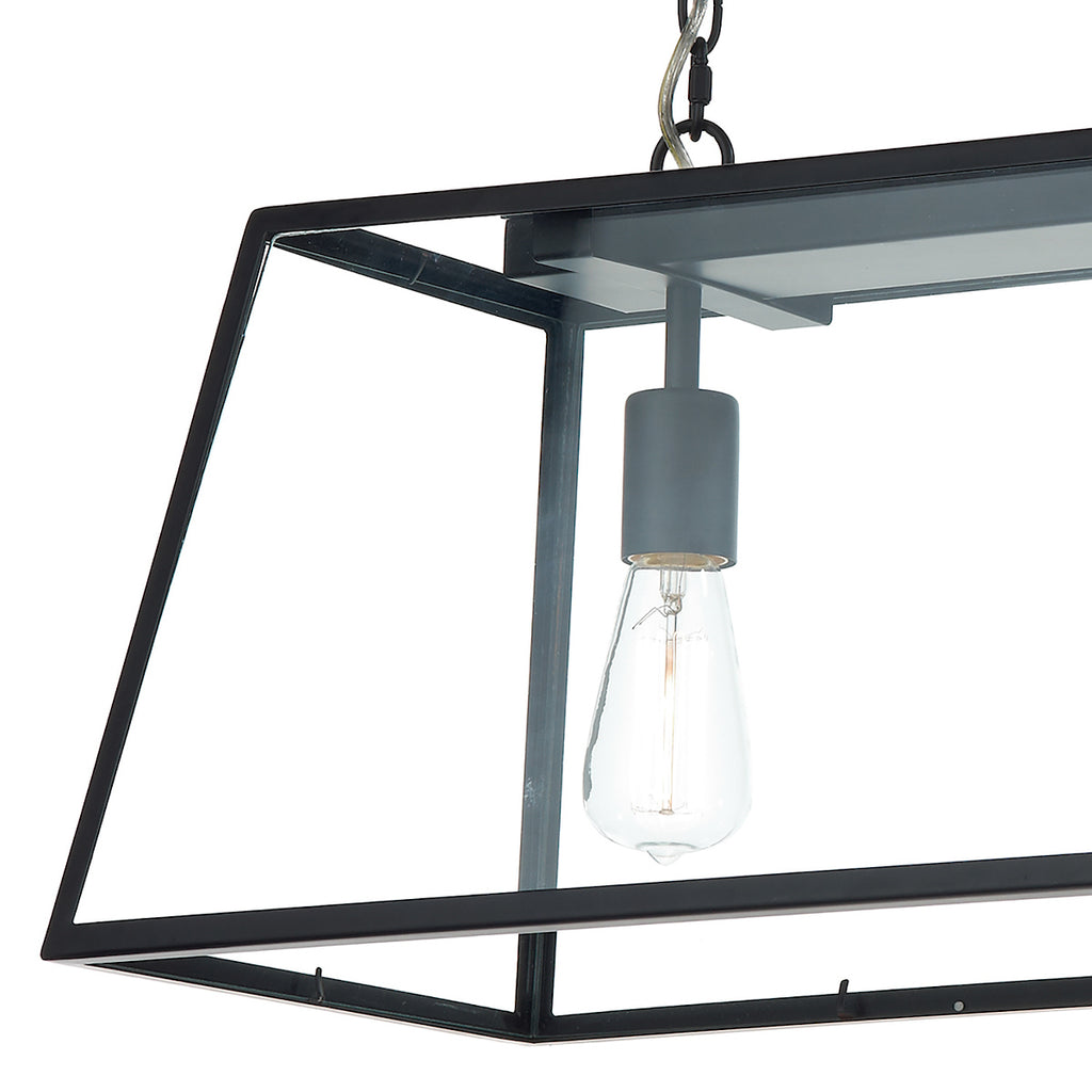 Academy 3 Light Pendant Black<br>Matt Black