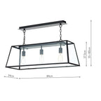 Academy 3 Light Pendant Black<br>Matt Black