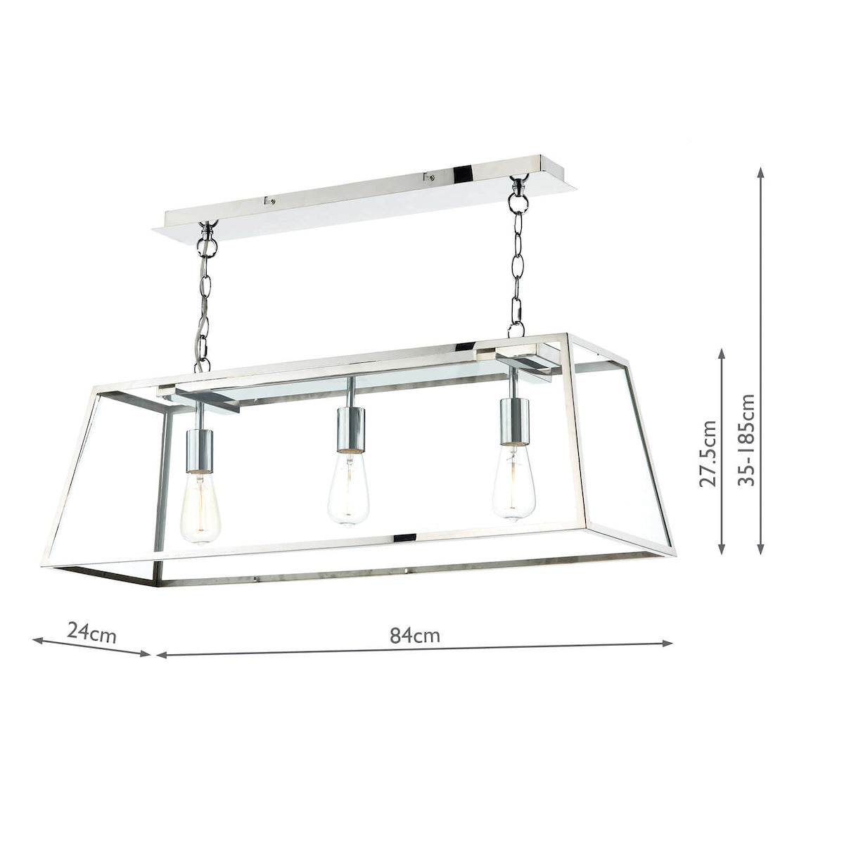 Academy 3 Light Pendant Stainless Steel<br>Polished Stainless Steel