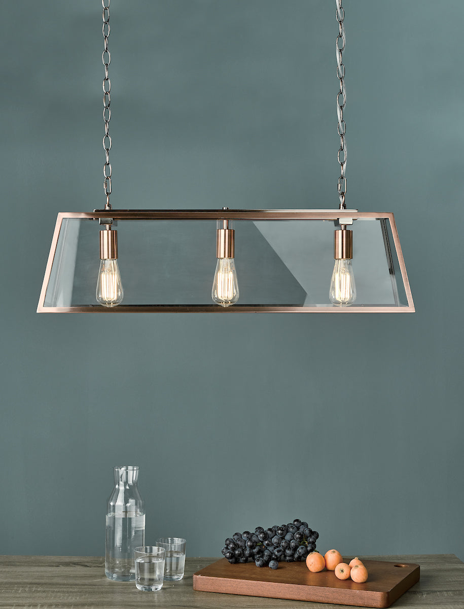 Academy 3 Light Bar Pendant Antique Copper<br>Antique Copper