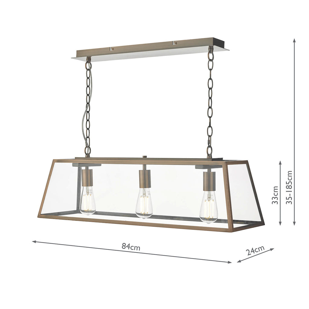 Academy 3 Light Bar Pendant Antique Copper<br>Antique Copper