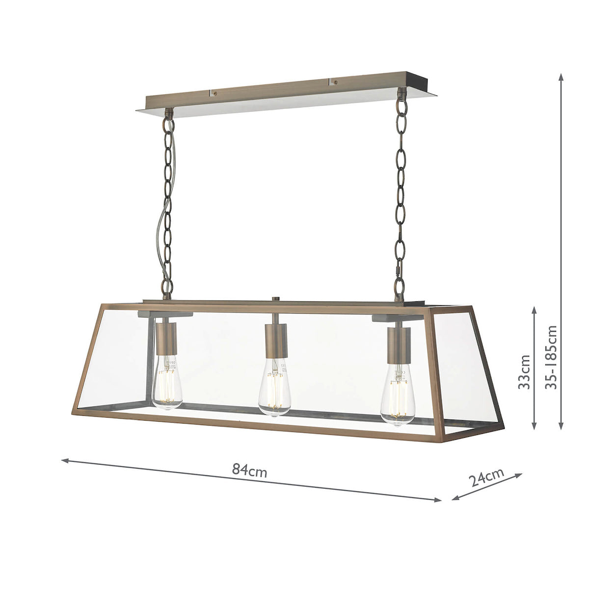 Academy 3 Light Bar Pendant Antique Copper<br>Antique Copper