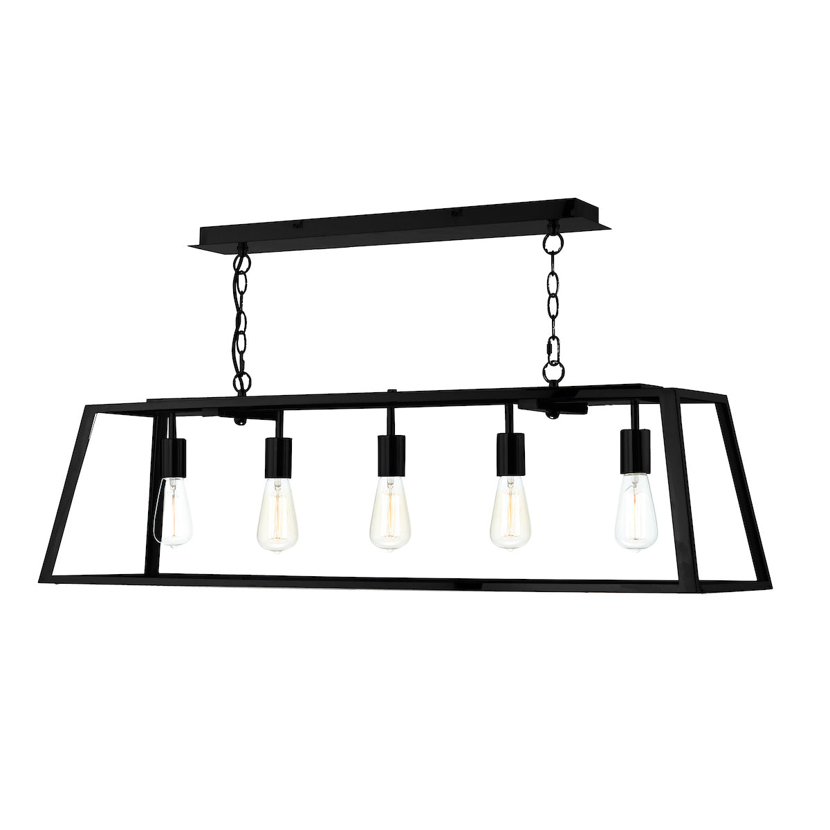 Academy 5 Light Pendant Black<br>Matt Black