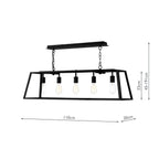 Academy 5 Light Pendant Black<br>Matt Black