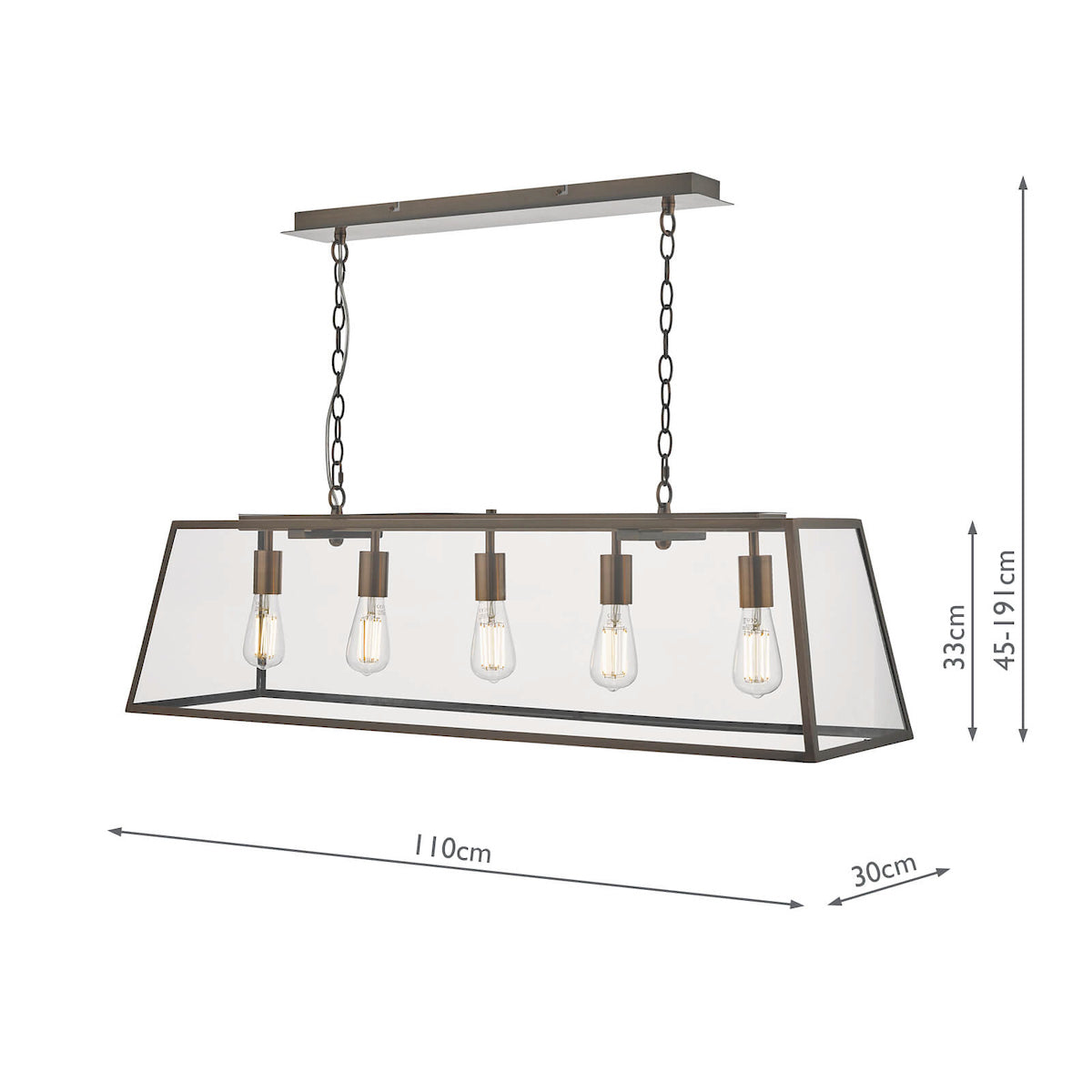 Academy 5 Light Bar Pendant Antique Copper<br>Antique Copper