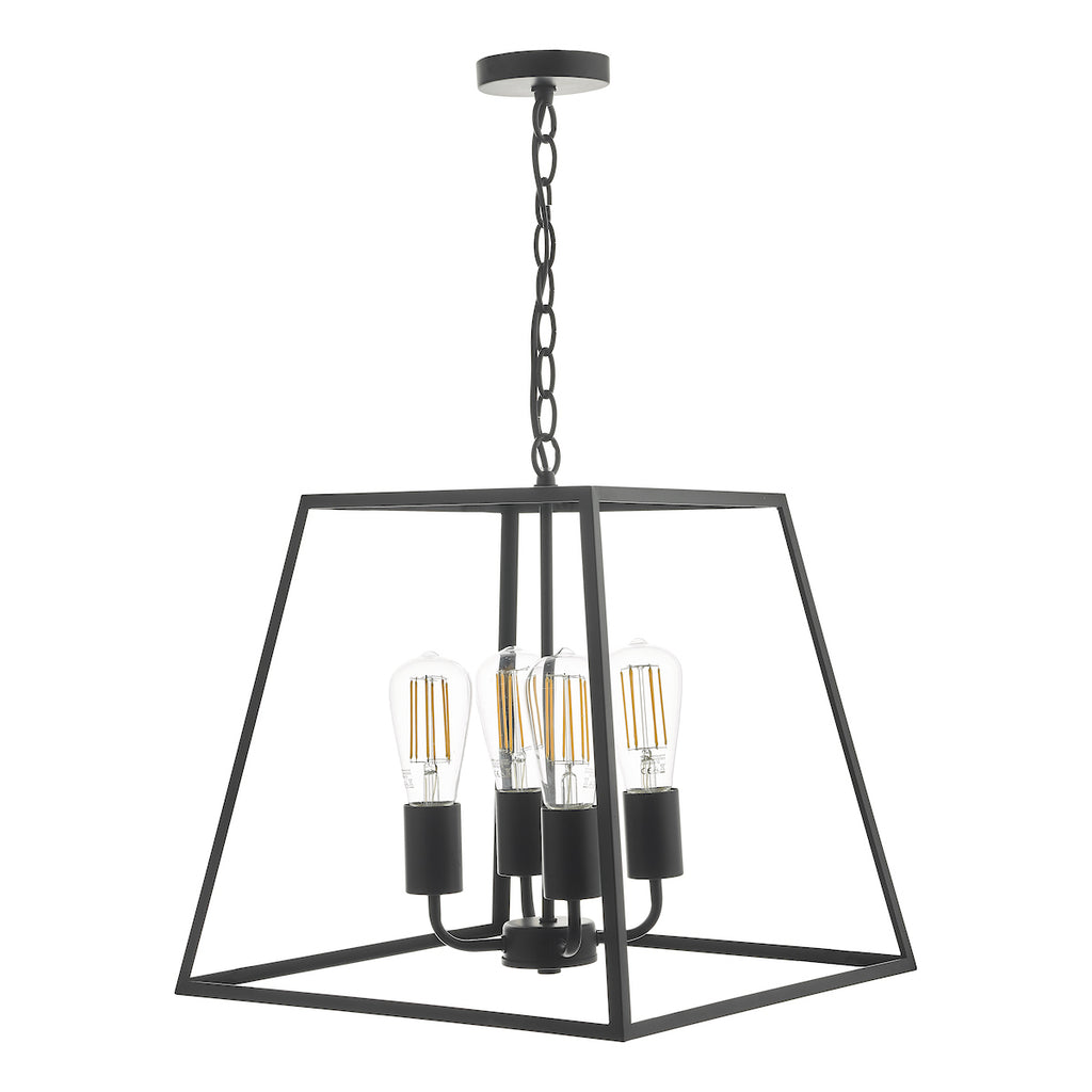 Academy 4 Light Lantern Black<br>Matt Black