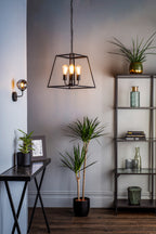 Academy 4 Light Lantern Black<br>Matt Black