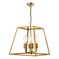 Academy 4 Light Lantern Natural Brass<br>Natural Solid Brass