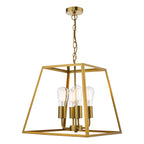 Academy 4 Light Lantern Natural Brass<br>Natural Solid Brass