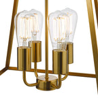 Academy 4 Light Lantern Natural Brass<br>Natural Solid Brass