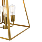 Academy 4 Light Lantern Natural Brass<br>Natural Solid Brass