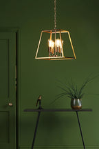 Academy 4 Light Lantern Natural Brass<br>Natural Solid Brass