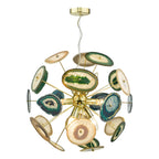 Achates 9 Light Pendant Agate & Gold<br>Polished Gold