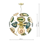 Achates 9 Light Pendant Agate & Gold<br>Polished Gold