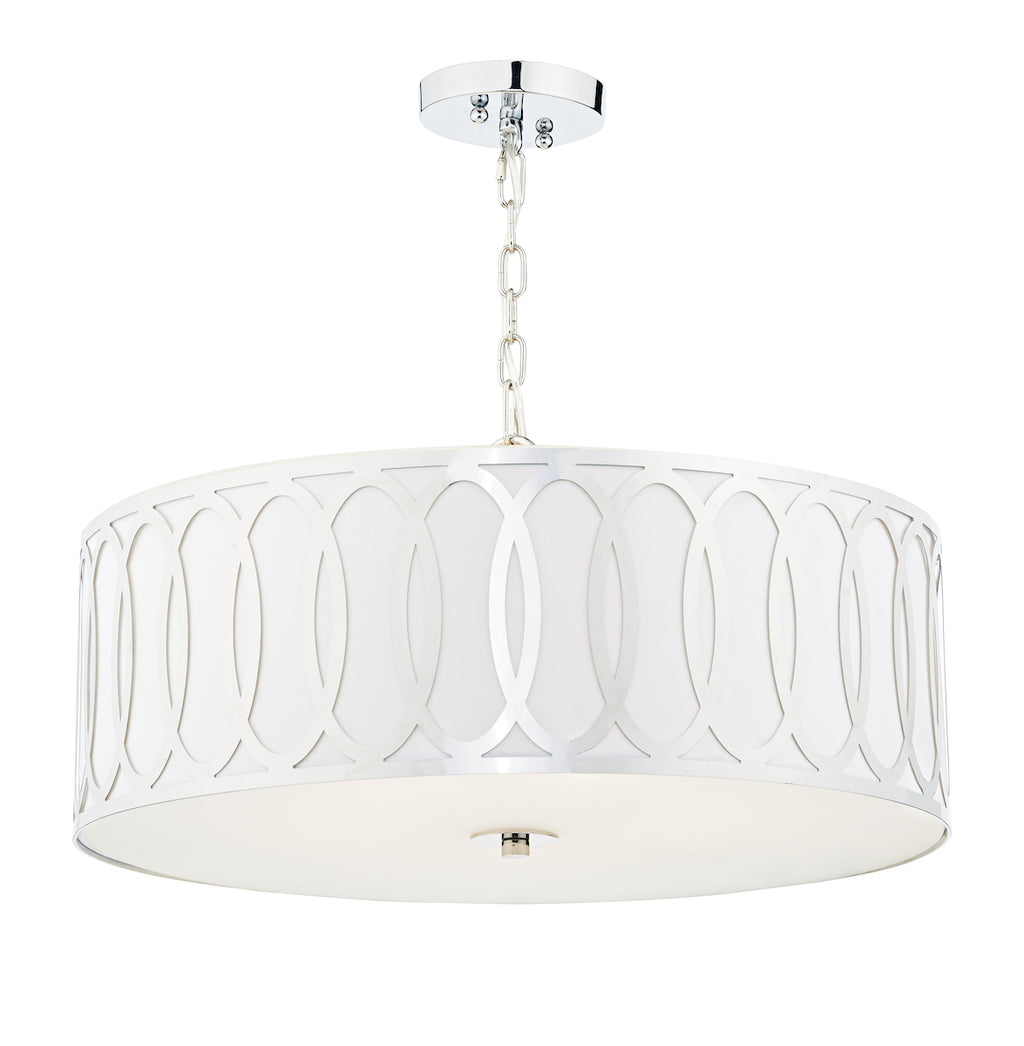 Acura 5 Light Pendant Polished Chrome White<br>Polished Chrome