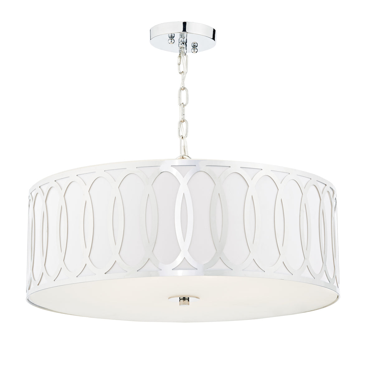 Acura 5 Light Pendant Polished Chrome White<br>Polished Chrome