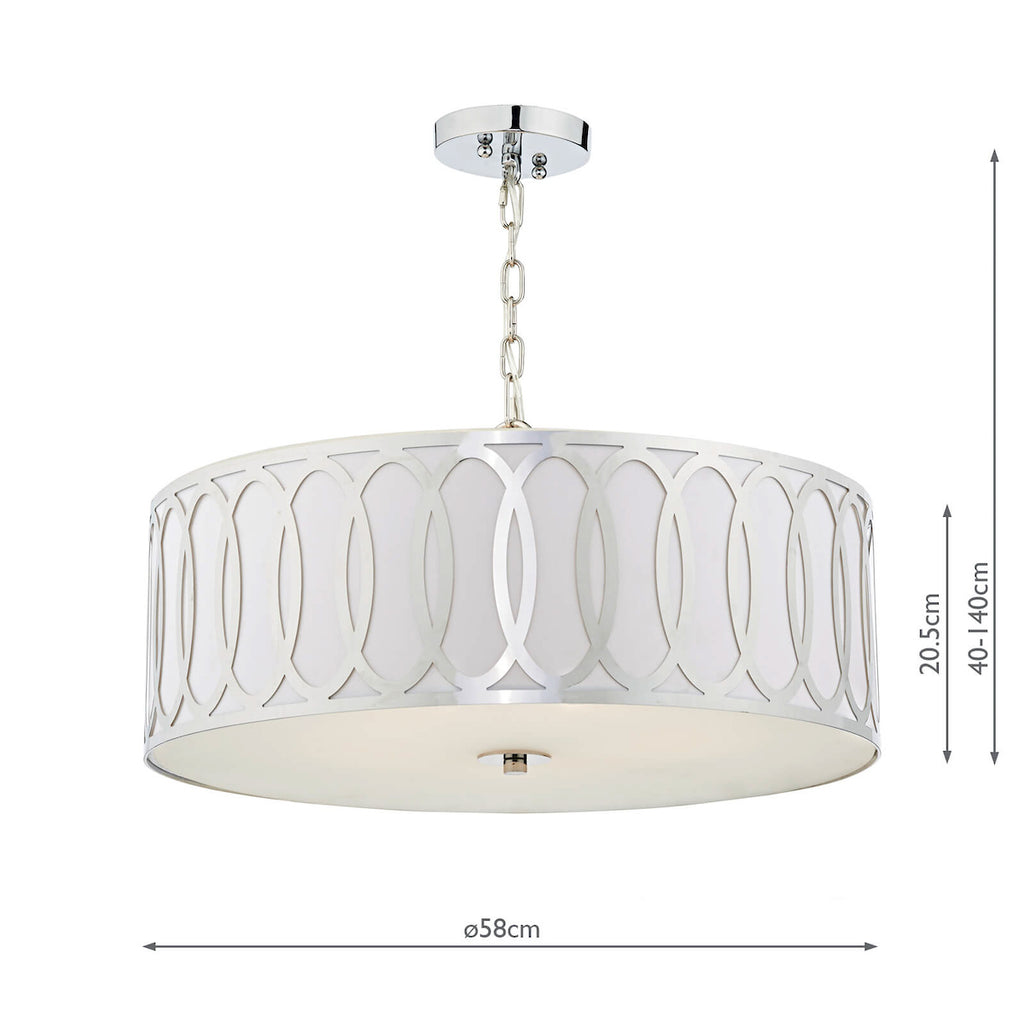 Acura 5 Light Pendant Polished Chrome White<br>Polished Chrome