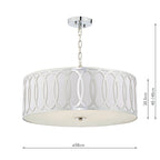Acura 5 Light Pendant Polished Chrome White<br>Polished Chrome