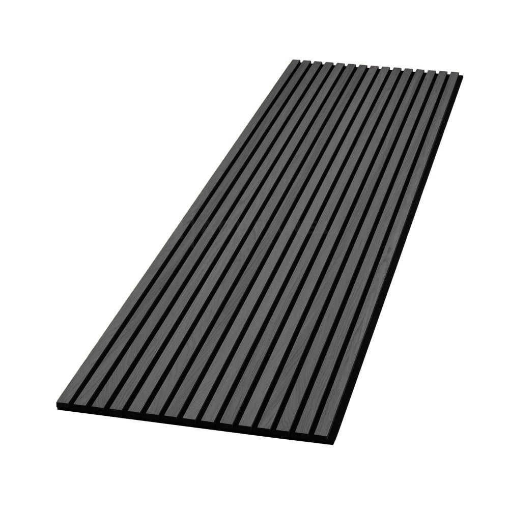 Dark Grey Premium Decorative Acoustic Slat Wall Panel - 2400mm x 600mm