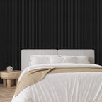 Dark Grey Premium Decorative Acoustic Slat Wall Panel - 2400mm x 600mm
