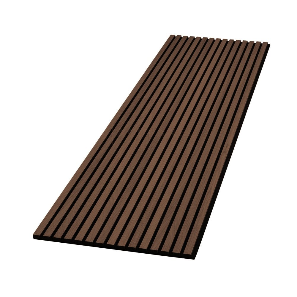 Dark Oak Premium Decorative Acoustic Slat Wall Panel - 2400mm x 600mm