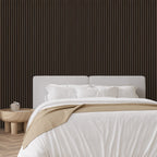 Dark Oak Premium Decorative Acoustic Slat Wall Panel - 2400mm x 600mm