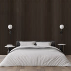 Dark Oak Premium Decorative Acoustic Slat Wall Panel - 2400mm x 600mm