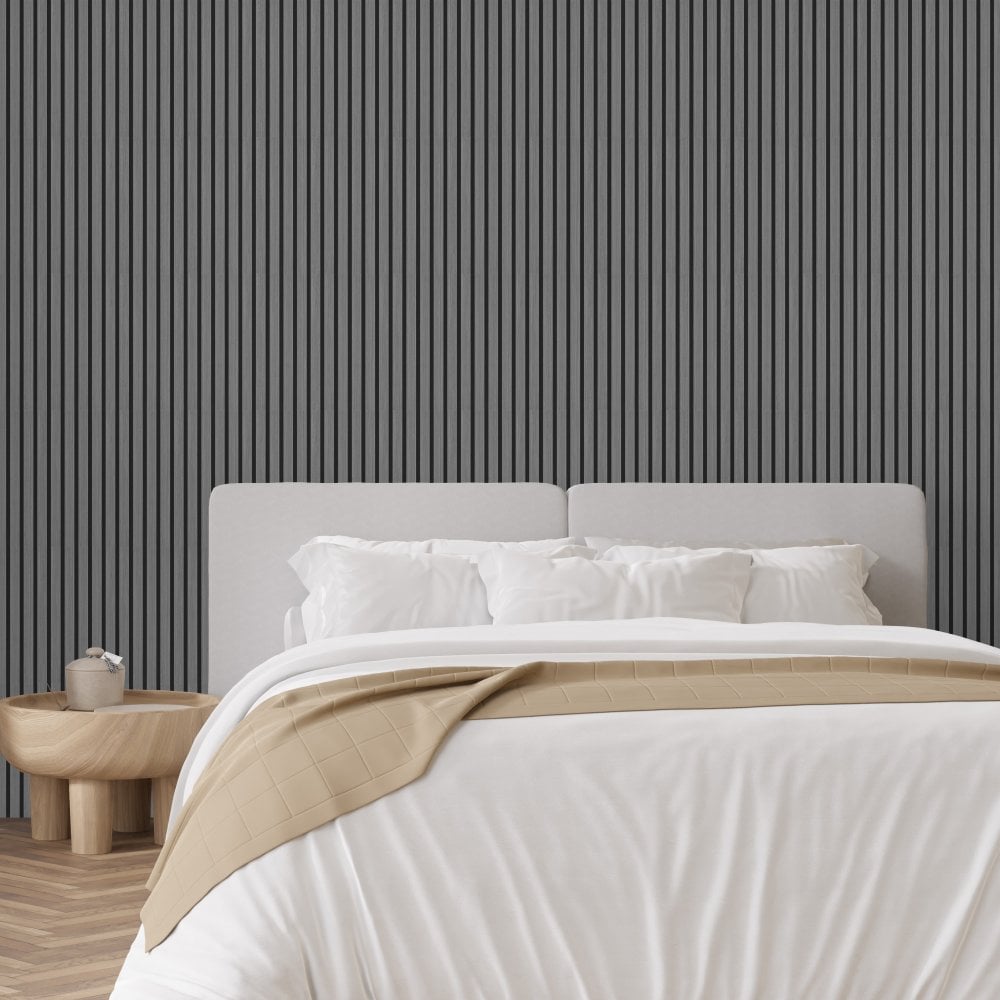 Light Grey Premium Decorative Acoustic Slat Wall Panel - 2400mm x 600mm