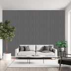 Light Grey Premium Decorative Acoustic Slat Wall Panel - 2400mm x 600mm