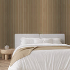 Natural Oak Premium Decorative Acoustic Slat Wall Panel - 2400mm x 600mm