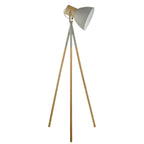 Adna Floor Lamp Grey &amp; Natural WoodMatt Grey