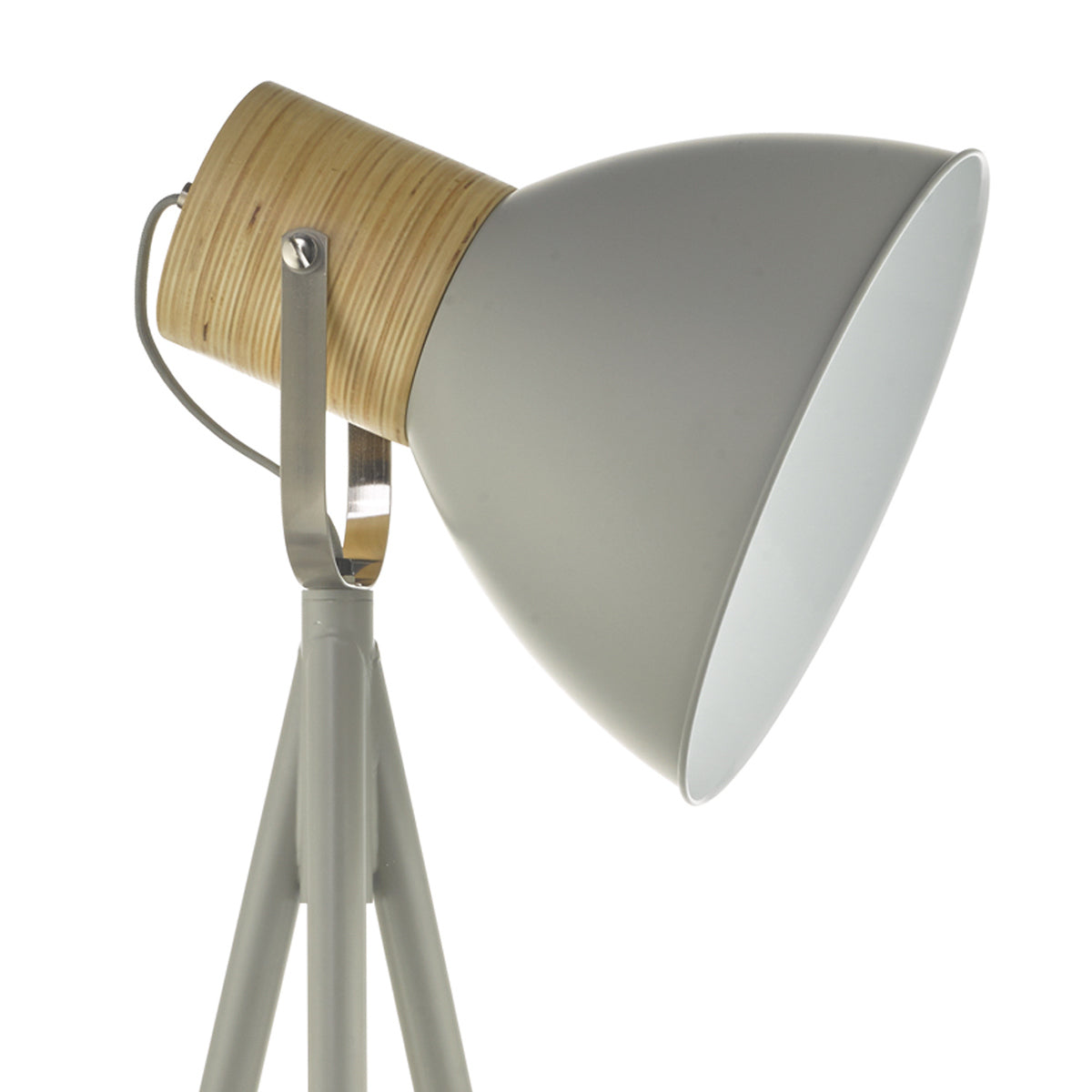 Adna Floor Lamp Grey &amp; Natural WoodMatt Grey