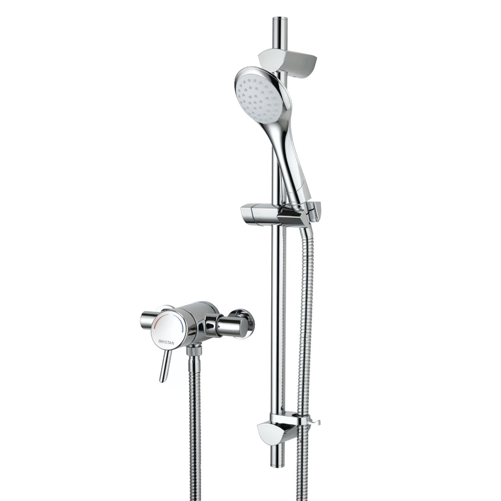 Bristan Acute Thermostatic Surface Mounted Shower Valve with Adjustable Riser - Chrome