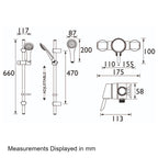 Bristan Acute Thermostatic Surface Mounted Shower Valve with Adjustable Riser - Chrome