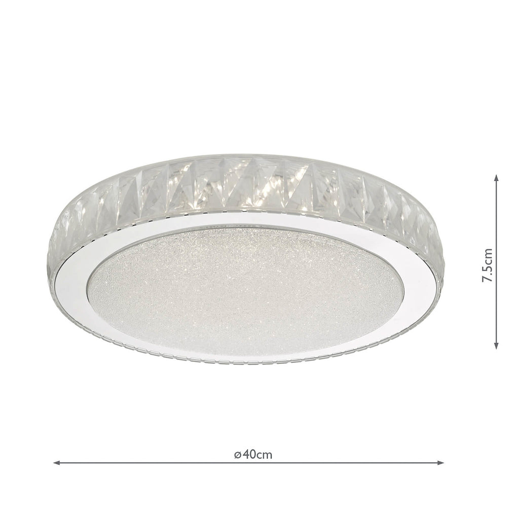 Akelia Flush Acrylic & Stainless Steel Large LED<br>Clear