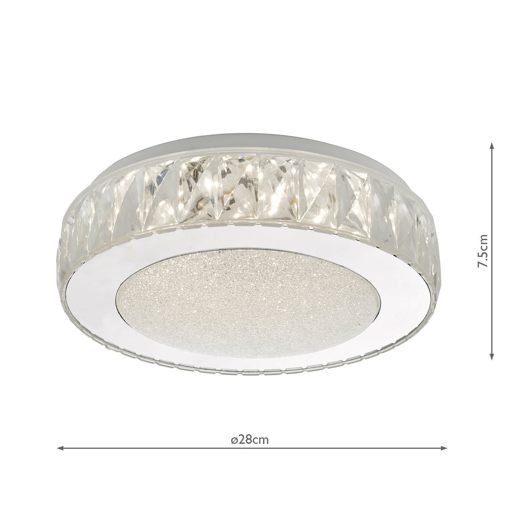 Akelia Flush Acrylic & Stainless Steel Small LED<br>Clear