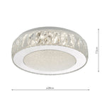Akelia Flush Acrylic & Stainless Steel Small LED<br>Clear