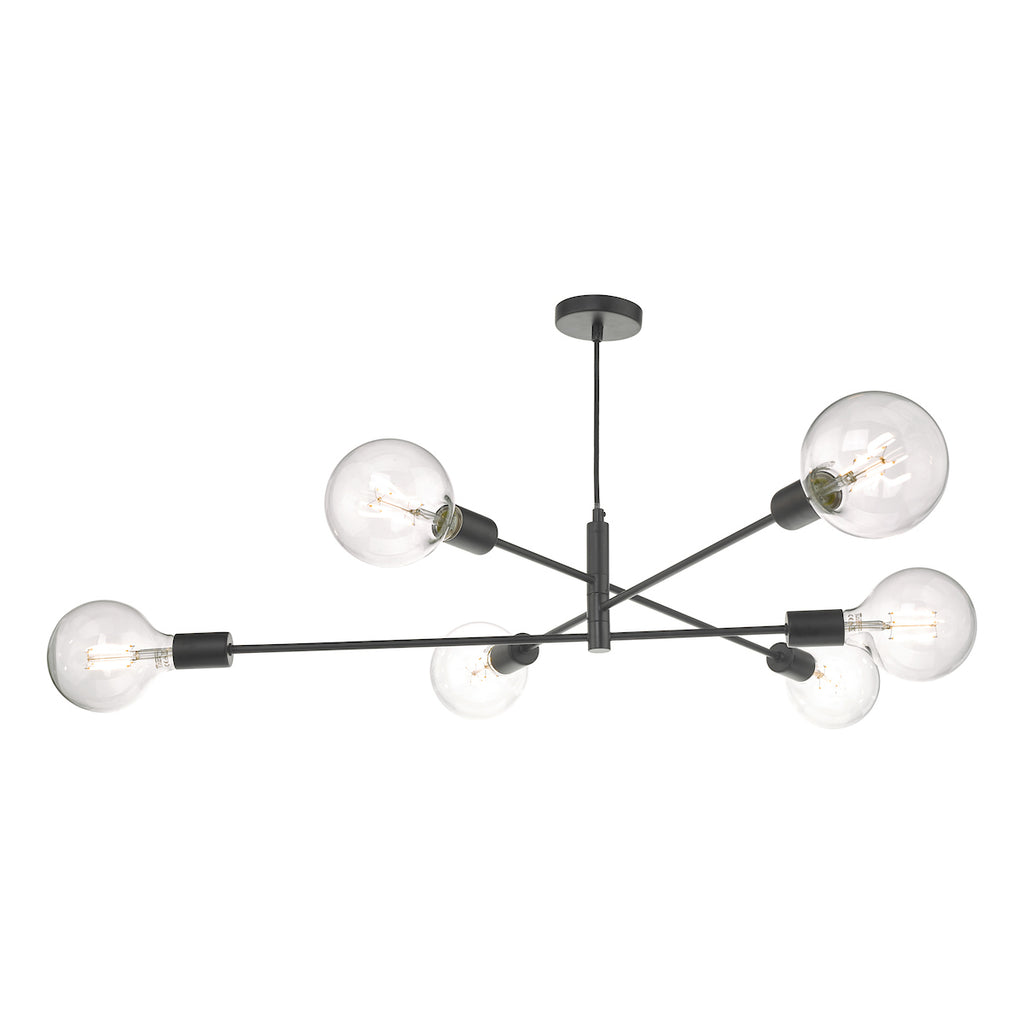 Alana 6 Light Pendant Black<br>Matt Black
