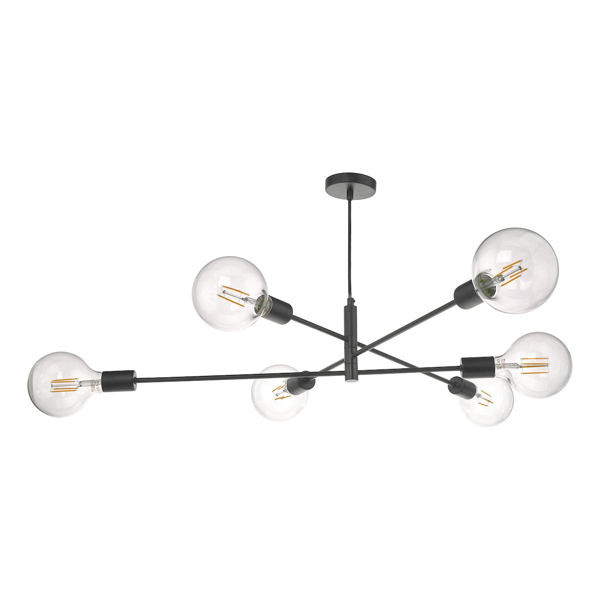 Alana 6 Light Pendant Black<br>Matt Black