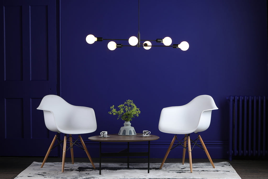 Alana 6 Light Pendant Black<br>Matt Black