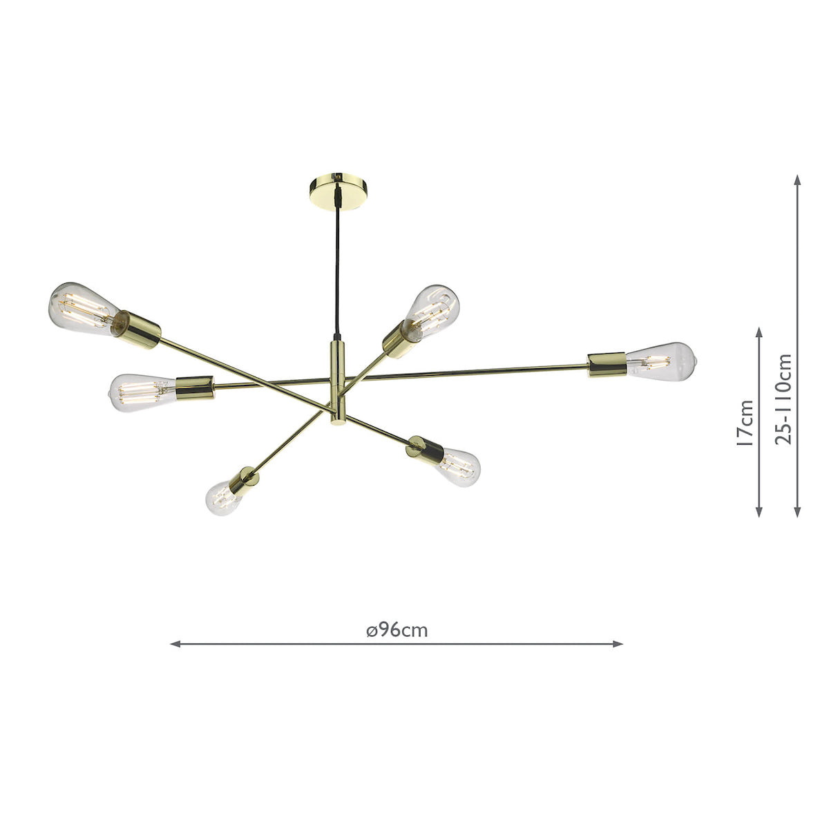 Alana 6 Light Pendant Polished Gold<br>Polished Gold