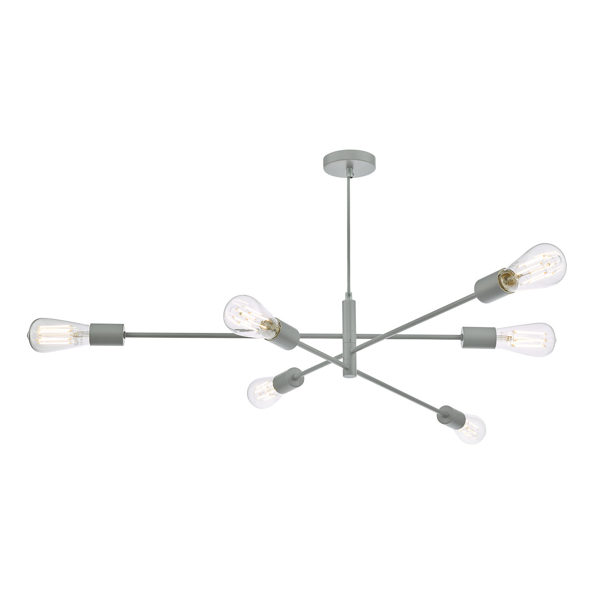 Alana 6 Light Armed Fitting Matt Grey<br>Matt Grey